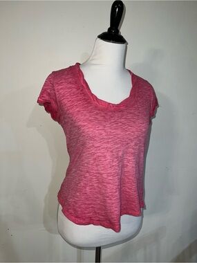 Anthropologie Pilcro Heathered Rose Short Sleeve Scoop Tee